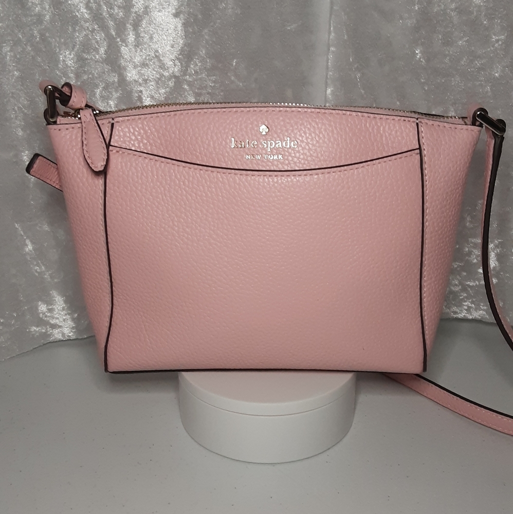 Kate Spade Monica Cross Body Tea Rose Pink Pebbled Leather WKR00258 NWT